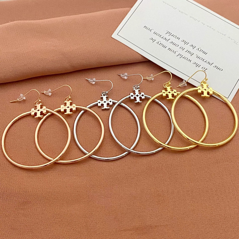 Tory Burch Metal Letter Earrings